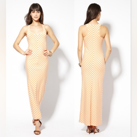Torn by Ronny‎ Kobo S Striped Orange Racerback Maxi DressAdrienne Panel Dress - Picture 1 of 7